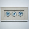 Legend of Asia Home Decor Handpainted Blue & White Porcelain Flower Plates Set of 3 - Wooden Shadow Box /S10