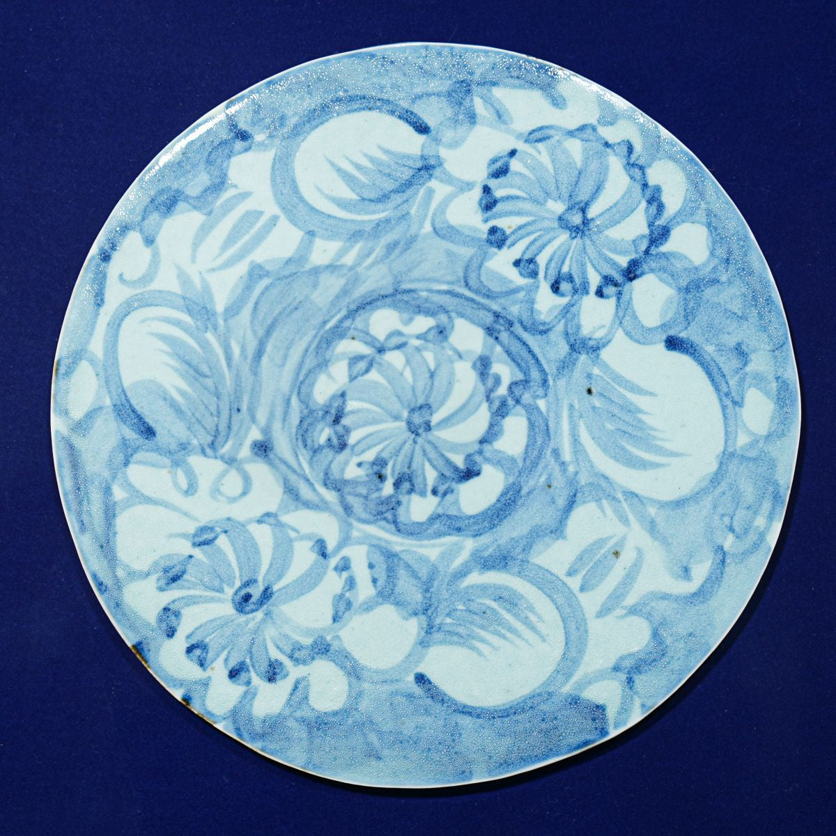 Legend of Asia Home Decor Handpainted Blue & White Porcelain Tile Silla Flower Round - Acrylic Shadow Box /S06