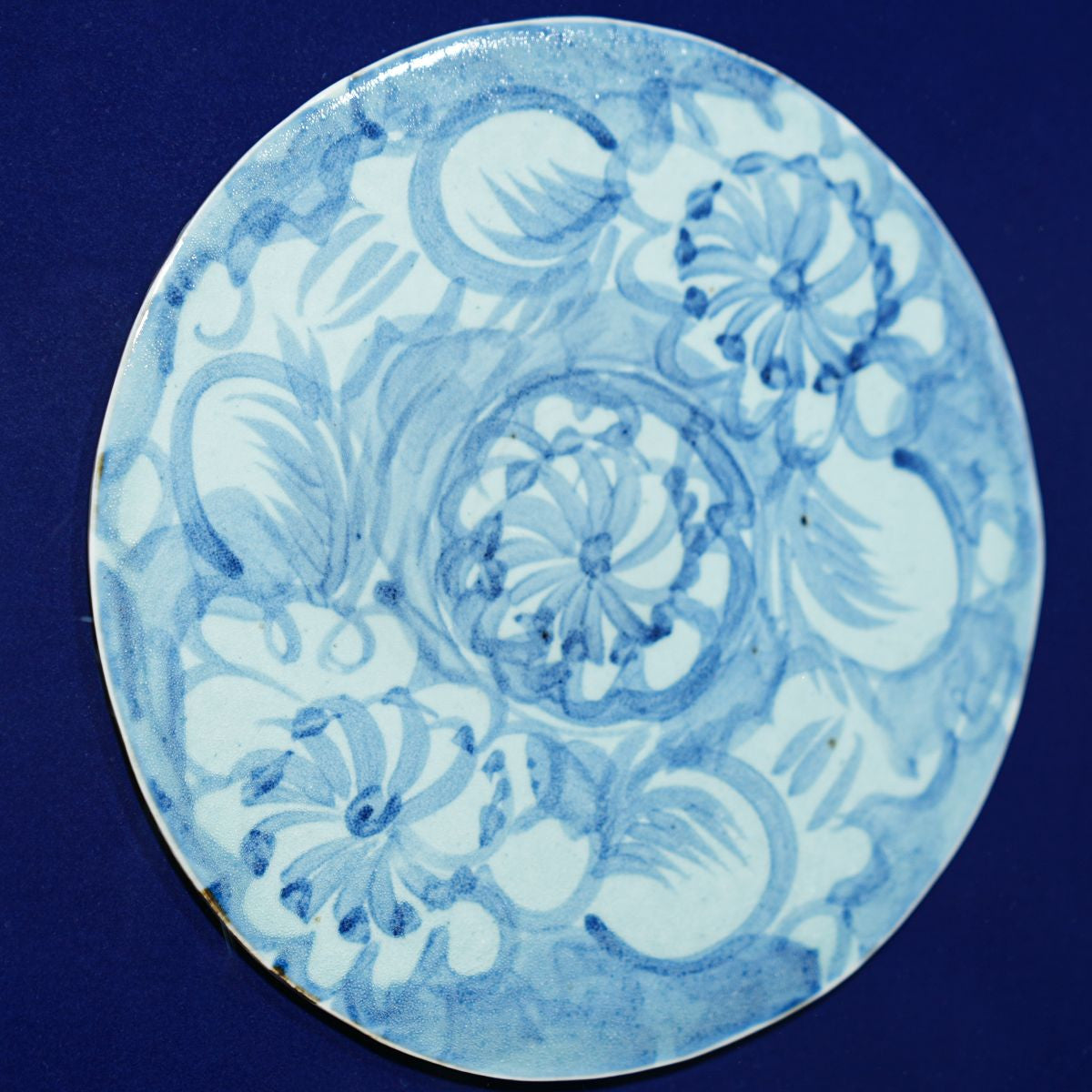 Legend of Asia Home Decor Handpainted Blue & White Porcelain Tile Silla Flower Round - Acrylic Shadow Box /S06