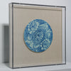 Legend of Asia Home Decor Handpainted Blue & White Porcelain Tile Silla Flower Round - Acrylic Shadow Box /S09