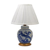Legend of Asia Lighting Lamp Blue And White Ancestor Mini Jar Flower Bird With Gold Base