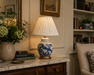 Legend of Asia Lighting Lamp Blue And White Ancestor Mini Jar Flower Bird With Gold Base