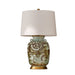 Legend of Asia Lighting Lamp of Barclay Butera Couture Rustic Brown & White.. Porcelain Ear Loop Jar Silla Flower w/ Acr...