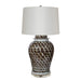 Legend of Asia Lighting Large Rusty Brown Fish Scale Temple Jar Table Lamp Acrylic Base