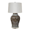 Legend of Asia Lighting Large Rusty Brown Fish Scale Temple Jar Table Lamp Acrylic Base