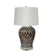 Legend of Asia Lighting Large Rusty Brown Fish Scale Temple Jar Table Lamp No Lid  Acrylic Cap Acrylic Base