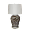 Legend of Asia Lighting Large Rusty Brown Fish Scale Temple Jar Table Lamp No Lid  Acrylic Cap Acrylic Base