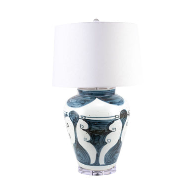 Legend of Asia Lighting Legend of Asia Abstract Painting Jar Lamp