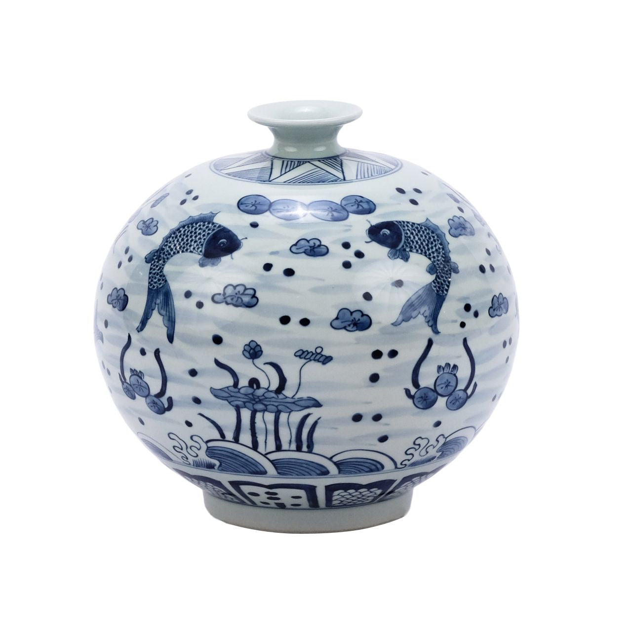 Legend of Asia Home Legend of Asia B&W Fish Pomegranate Vase