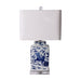 Legend of Asia Lighting Legend of Asia B&W Foo Dog Square Tea Jar Lamp