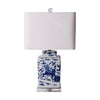 Legend of Asia Lighting Legend of Asia B&W Foo Dog Square Tea Jar Lamp