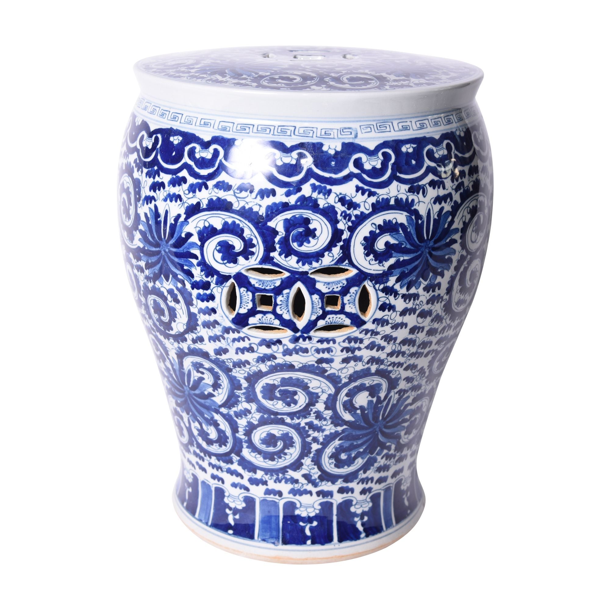 Legend of Asia Home Legend of Asia B&W Twisted Lotus Drum Stool