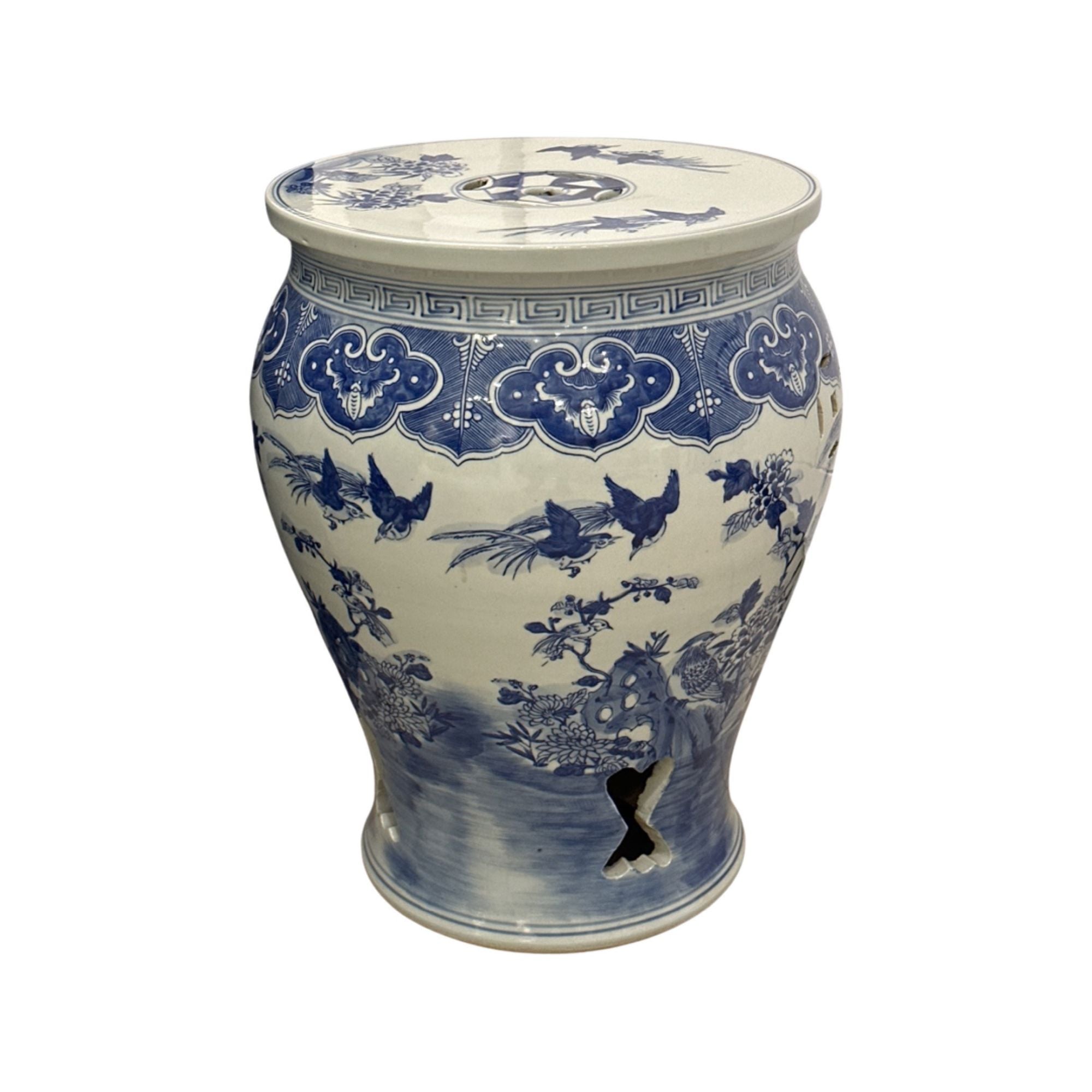 Legend of Asia Home Legend of Asia Bird Floral Drum Garden Stool - S