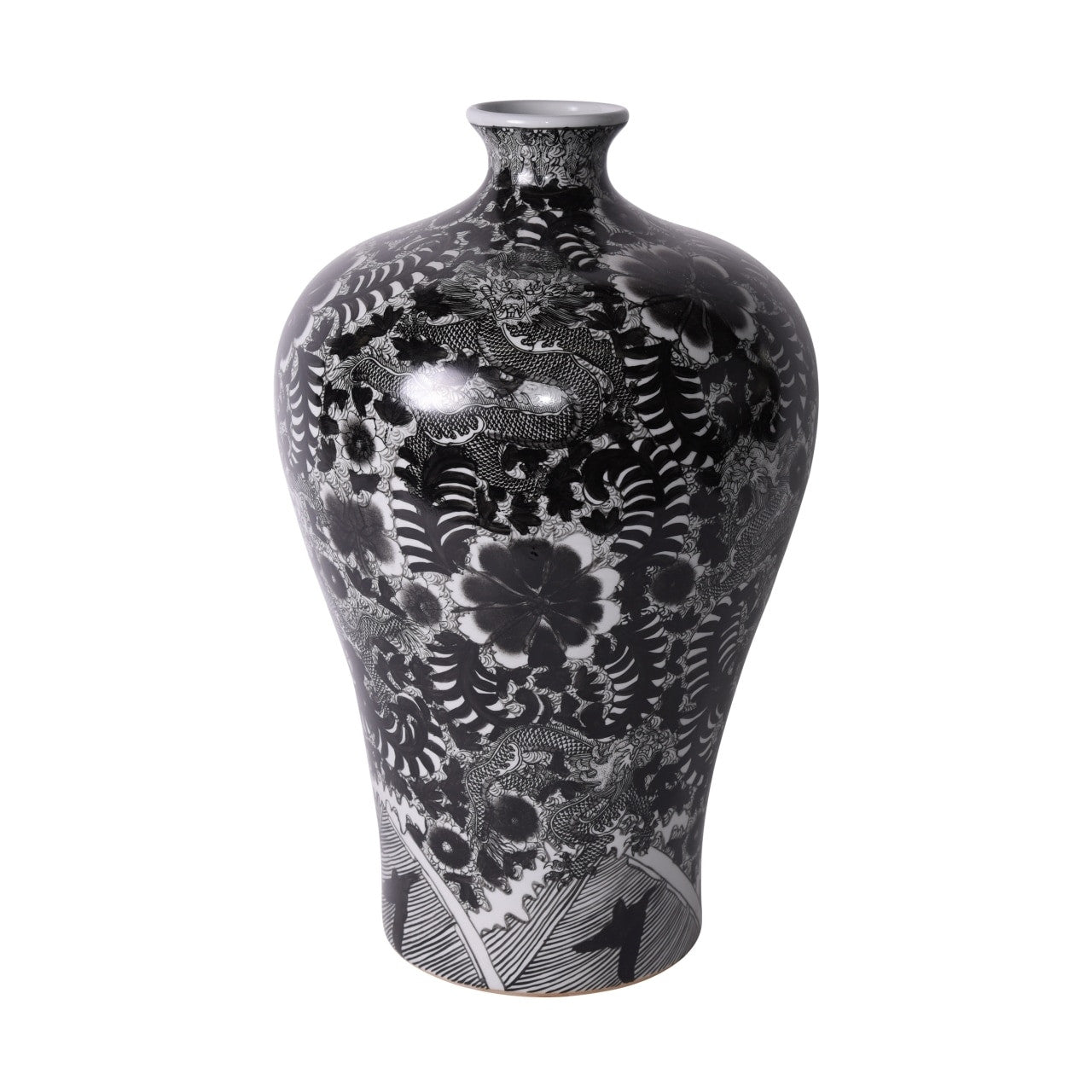 Legend of Asia Home Decor Legend of Asia Black Dragon Prunus Vase