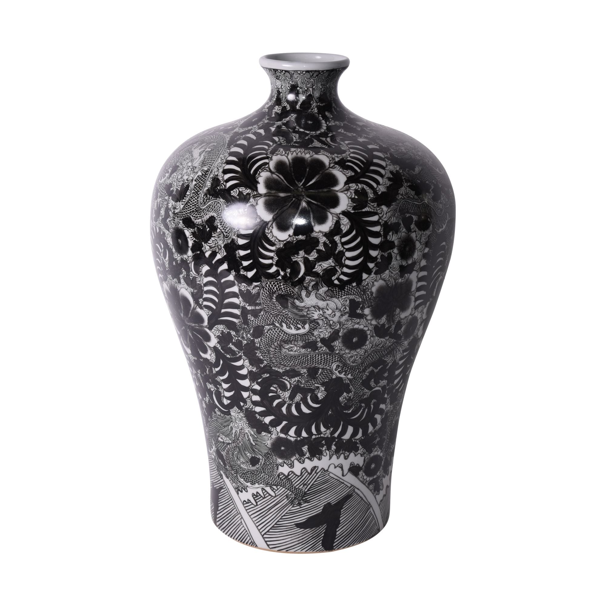 Legend of Asia Home Legend of Asia Black Dragon Prunus Vase