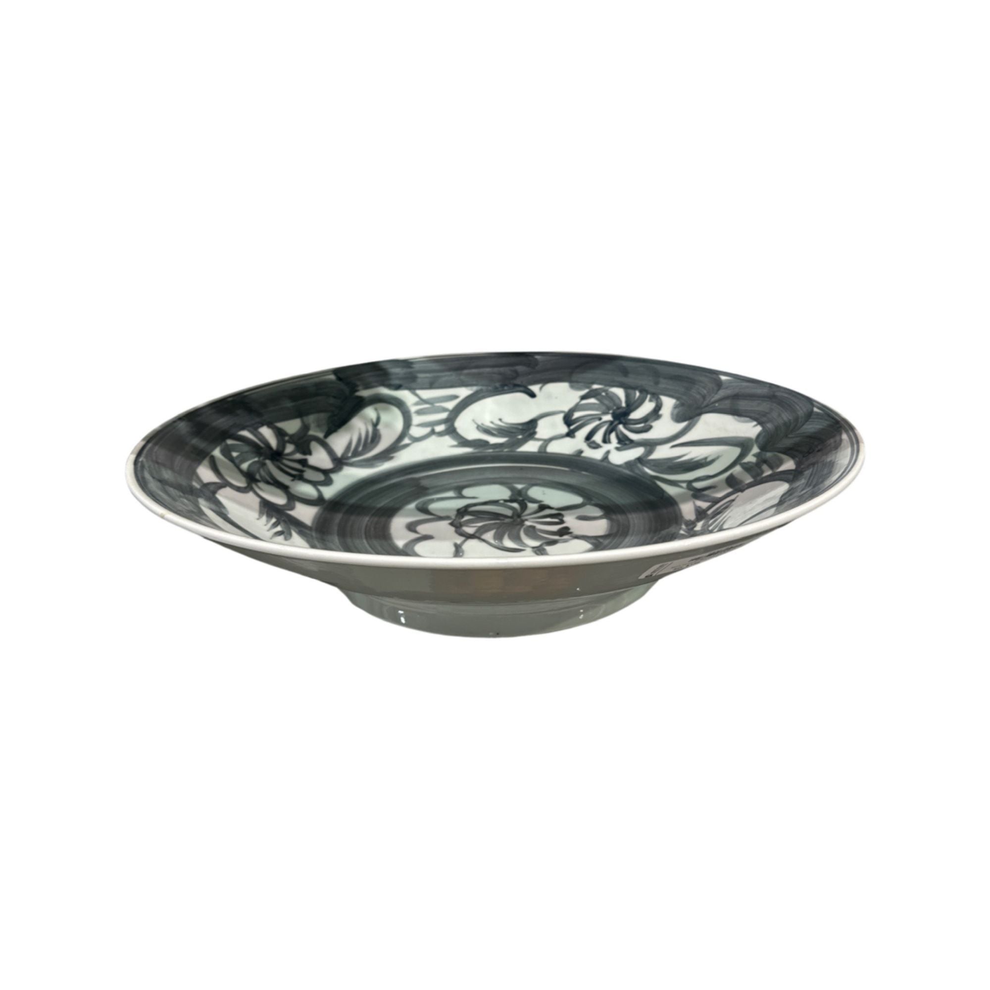 Legend of Asia Home Legend of Asia Black Porcelain Silla Sea Grass Large Plate