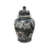 Legend of Asia Home Decor Legend of Asia Black Silla Flower Temple Jar Medium