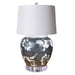 Legend of Asia Lighting Legend of Asia Black Twisted Flower Open Top Jar  Lamp
