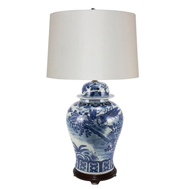 Legend of Asia Lighting Legend of Asia Blossom Garden Bird Lamp Wooden Base