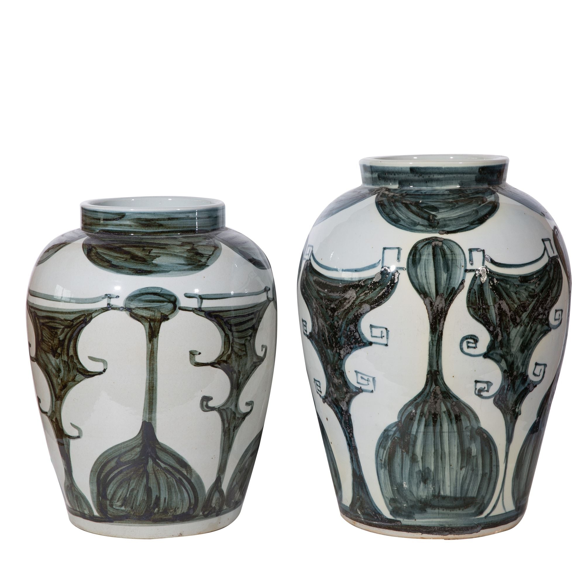 Legend of Asia Home Decor Legend of Asia Blue And White Abstract Painting Jar - Small