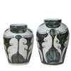 Legend of Asia Home Decor Legend of Asia Blue And White Abstract Painting Jar - Small