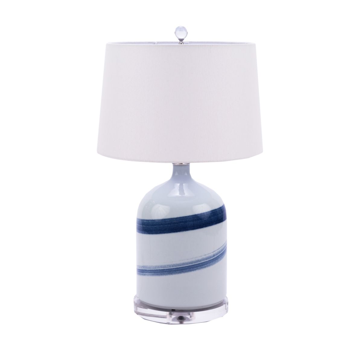 Legend of Asia Lighting Legend of Asia Blue and White Brushstroke Spin Table Lamp