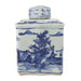 Legend of Asia Home Legend of Asia Blue And White Curved Tea Jar Landscape Motif