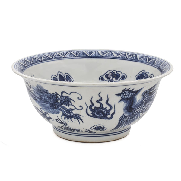 Legend of Asia Home Decor Legend of Asia Blue And White Dragon Phoenix Bowl