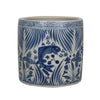 Legend of Asia Giftware Legend of Asia Blue And White Fish Lotus Greek Key Cachepot