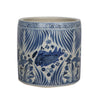 Legend of Asia Giftware Legend of Asia Blue And White Fish Lotus Greek Key Cachepot
