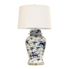 Legend of Asia Lighting Legend of Asia Blue and White Foo Dog Temple Jar Lamp