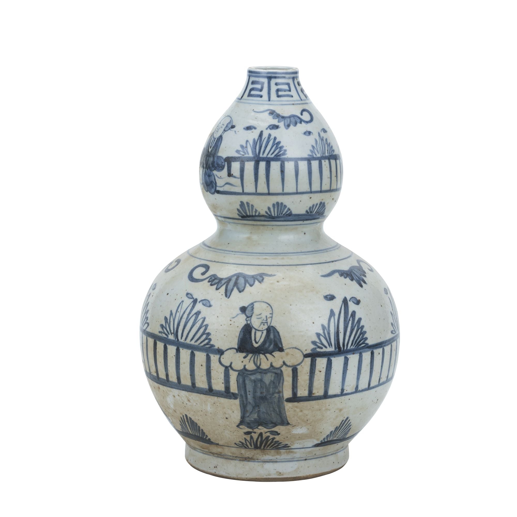 Legend of Asia Home Decor Legend of Asia Blue And White Gourd Vase Man Out of Garden Fence