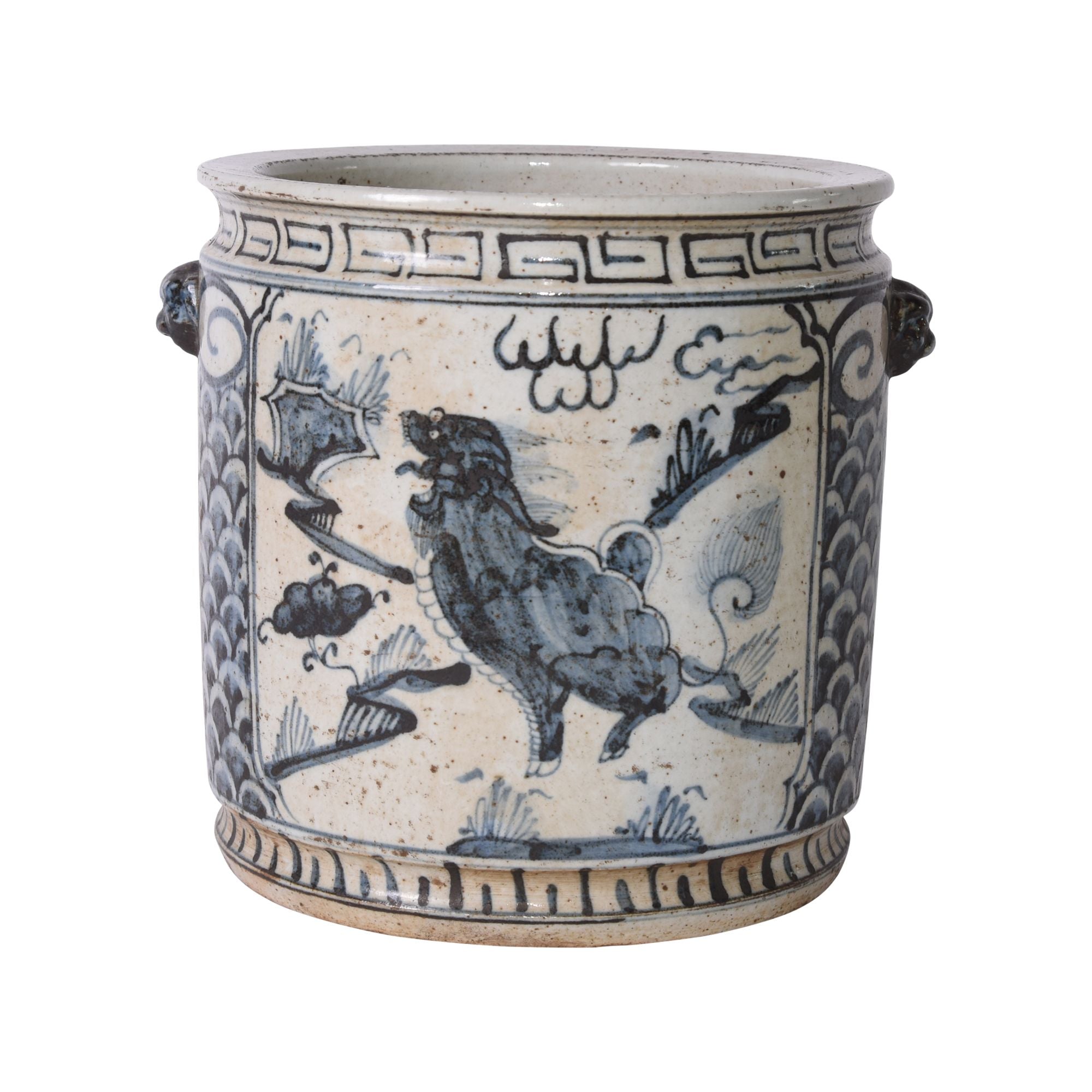Legend of Asia Home Decor Legend of Asia Blue And White Kylin Orchid Pot