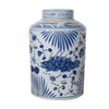 Legend of Asia Home Decor Legend of Asia Blue and White Large Tea Jar Fish Motif