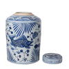 Legend of Asia Home Decor Legend of Asia Blue and White Large Tea Jar Fish Motif