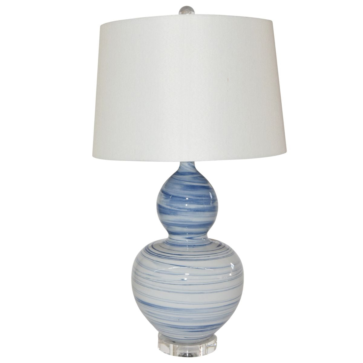 Legend of Asia Lighting Legend of Asia Blue And White Marblized Gourd Vase Lamp