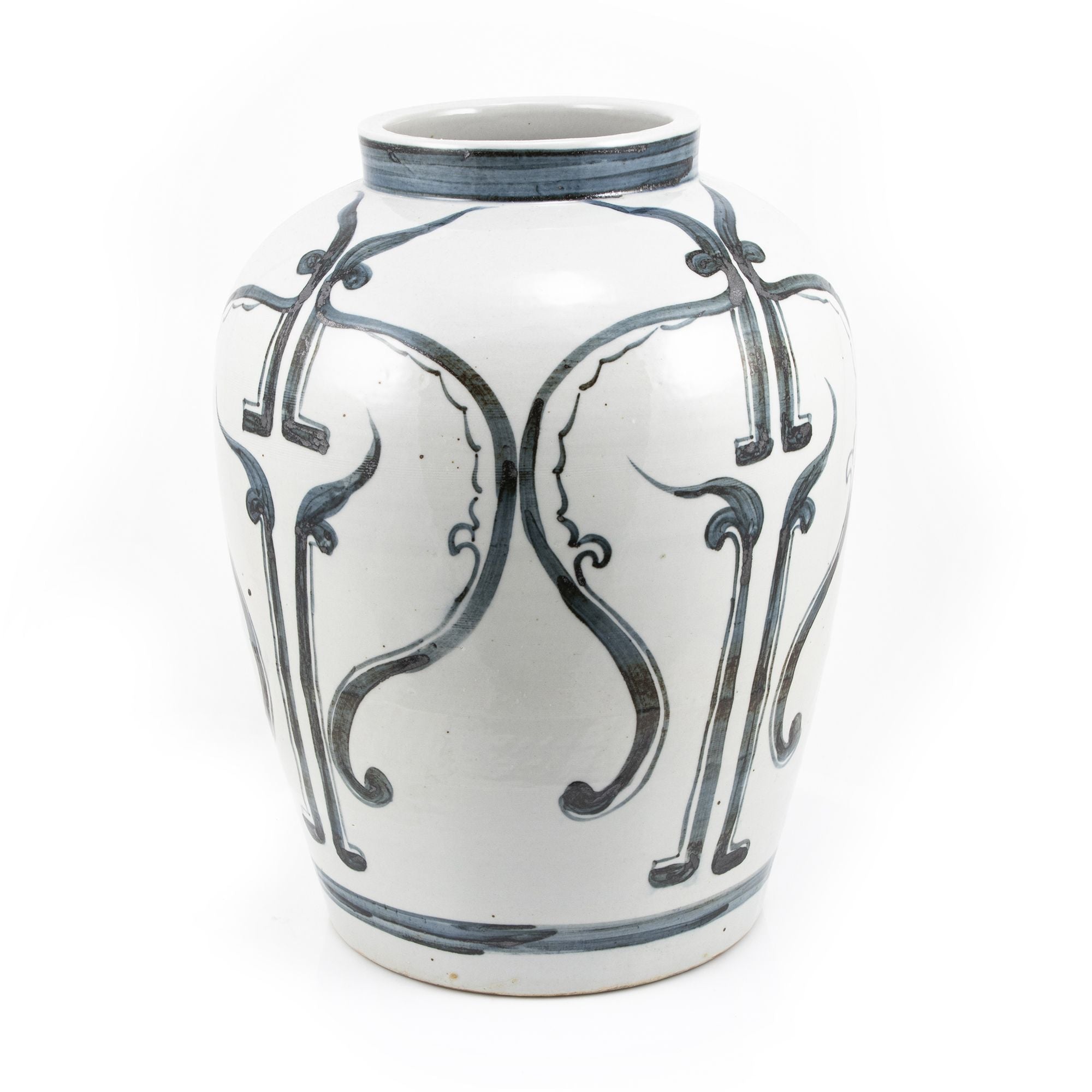 Legend of Asia Home Decor Legend of Asia Blue And White Peking Opera Mask Jar