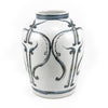 Legend of Asia Home Decor Legend of Asia Blue And White Peking Opera Mask Jar