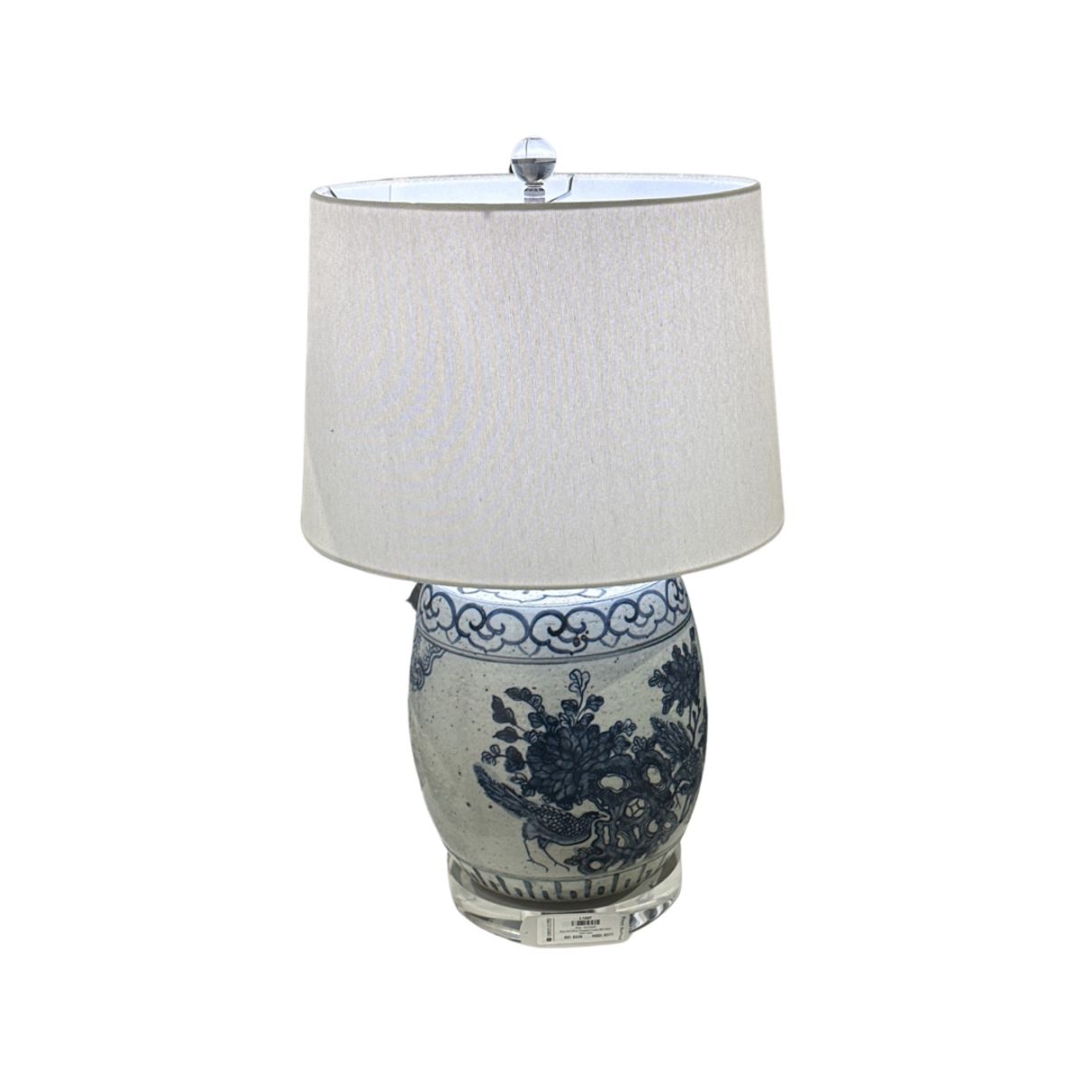 Legend of Asia Lighting Legend of Asia Blue And White Pheasant Flower Mini Stool Table Lamp