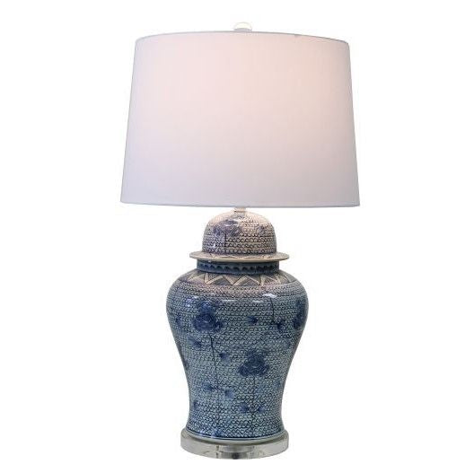 Legend of Asia Lighting Legend of Asia Blue And White Porcelain Chain Temple Jar Lamp