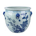 Legend of Asia Home Decor Legend of Asia Blue And White Porcelain Magnolia Pheasant Planter Lion Handle