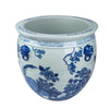 Legend of Asia Home Decor Legend of Asia Blue And White Porcelain Magnolia Pheasant Planter Lion Handle