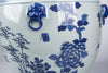 Legend of Asia Home Decor Legend of Asia Blue And White Porcelain Magnolia Pheasant Planter Lion Handle