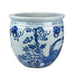 Legend of Asia Home Decor Legend of Asia Blue And White Porcelain Magnolia Pheasant Planter Lion Handle