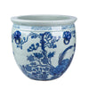 Legend of Asia Home Decor Legend of Asia Blue And White Porcelain Magnolia Pheasant Planter Lion Handle