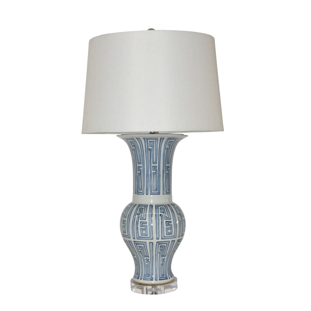 Legend of Asia Lighting Legend of Asia Blue And White Siam Symbol Ballaster Vase Lamp