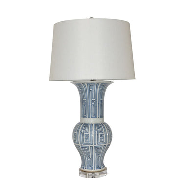 Legend of Asia Lighting Legend of Asia Blue And White Siam Symbol Ballaster Vase Lamp