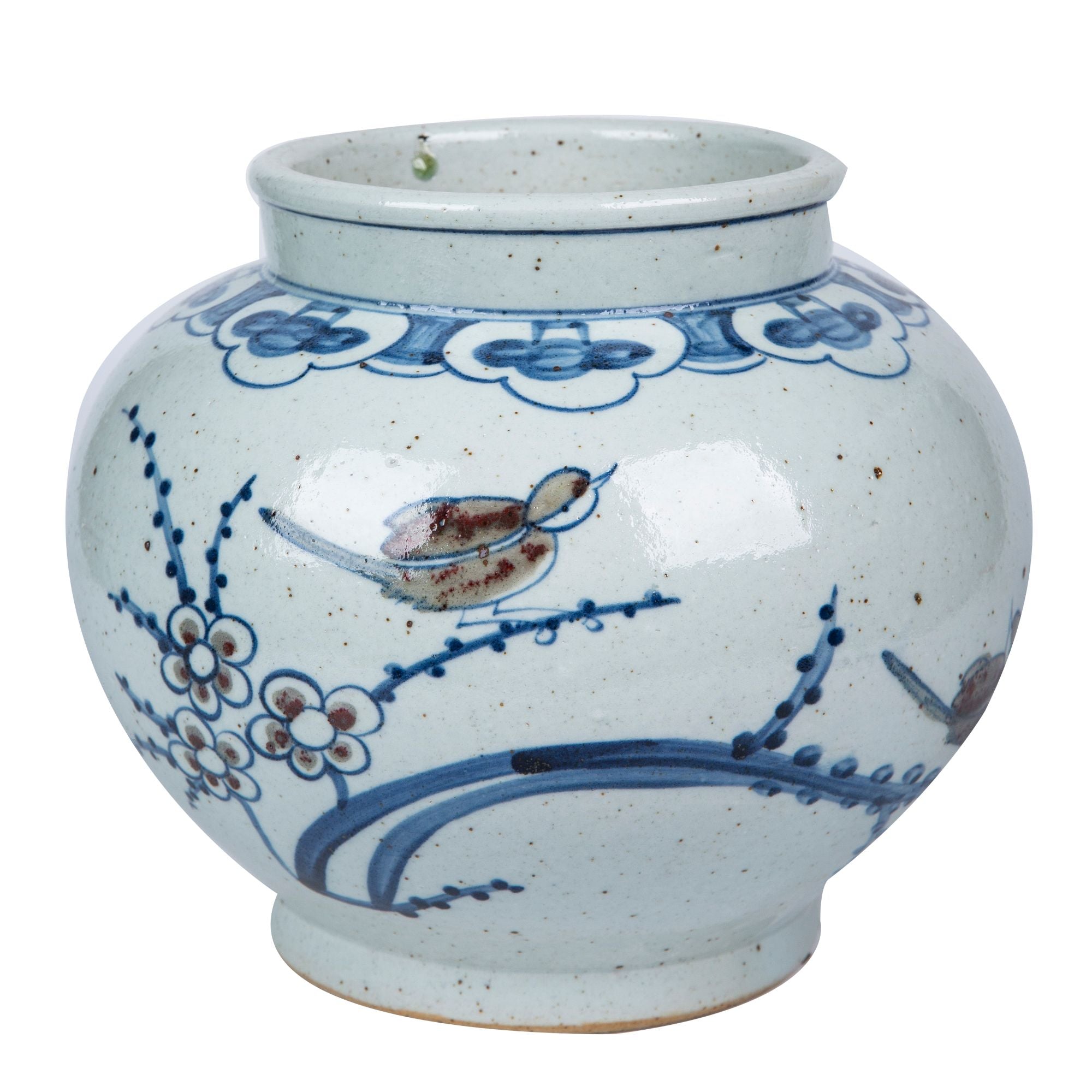 Legend of Asia Home Legend of Asia Blue And White Small Jar With Red Bird