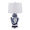 Legend of Asia Lighting Legend of Asia Blue and White Swirl Brushstroke Table Lamp