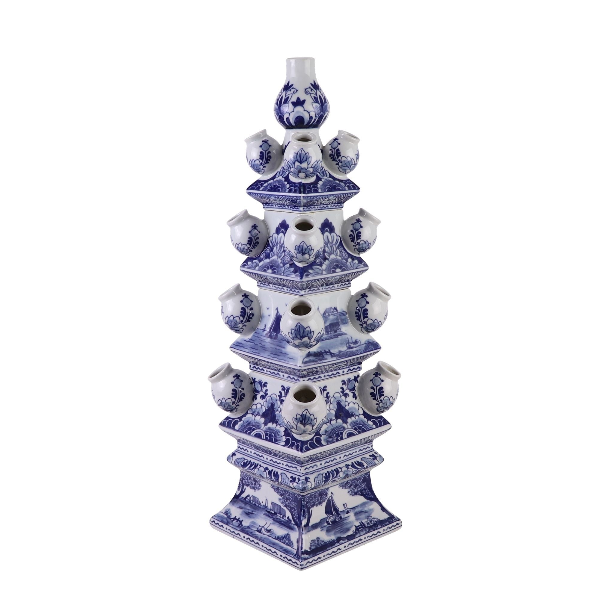 Legend of Asia Home Decor Legend of Asia Blue And White Tulipiere Tower Small